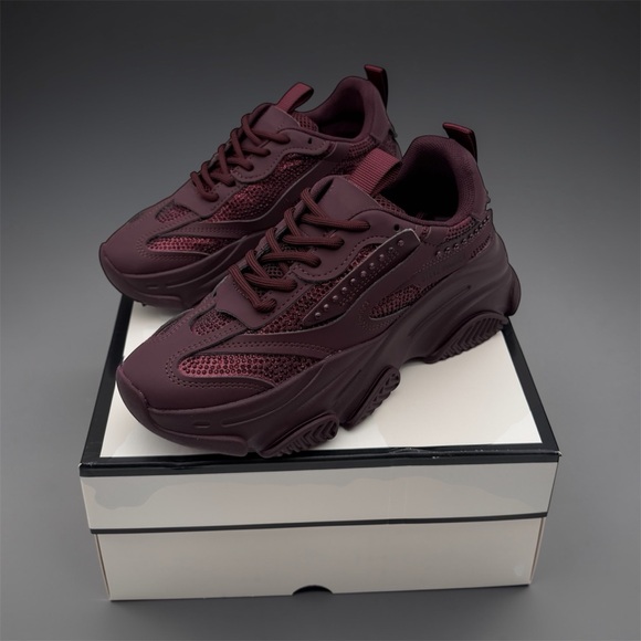 Steve Madden Shoes - Steve Madden Rhinestone Chunky Sneakers – Burgundy Crystal Embellished‎ Platform